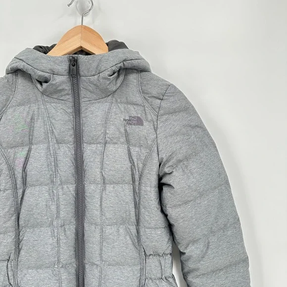 The North Face Metropolis Parka Gray Women XS Goose Down Hooded Puffer Jacket - Picture 2 of 6